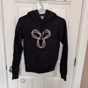 TNA Aritzia Charcoal Gray Pullover Hoodie Logo Graphic Size XS